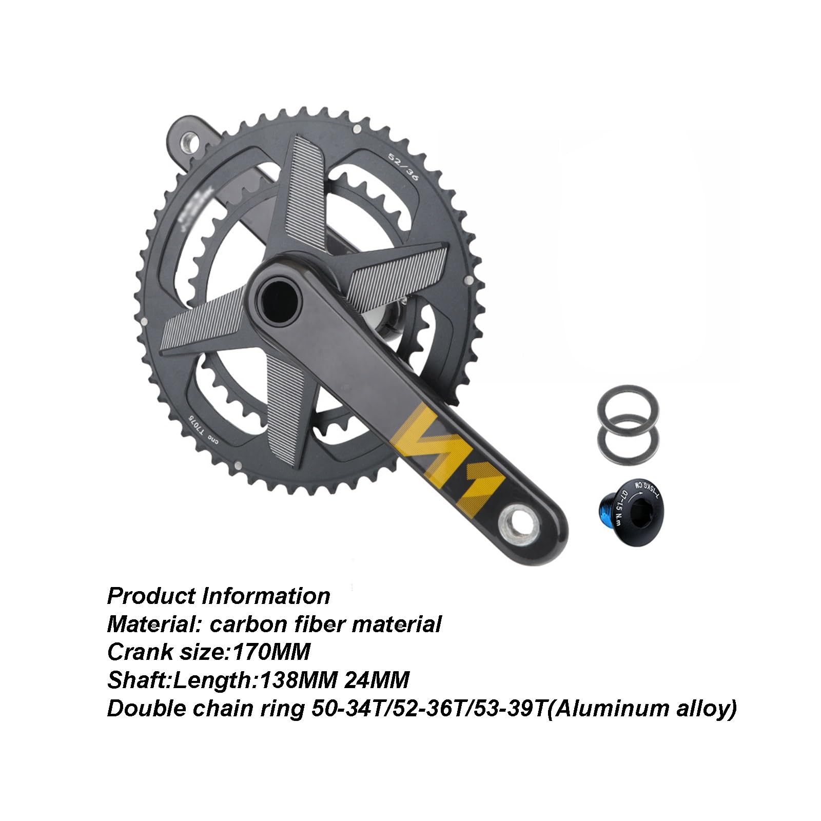 Amazon | 軽量ロードバイククランクセット 170 ミリメートルカーボン