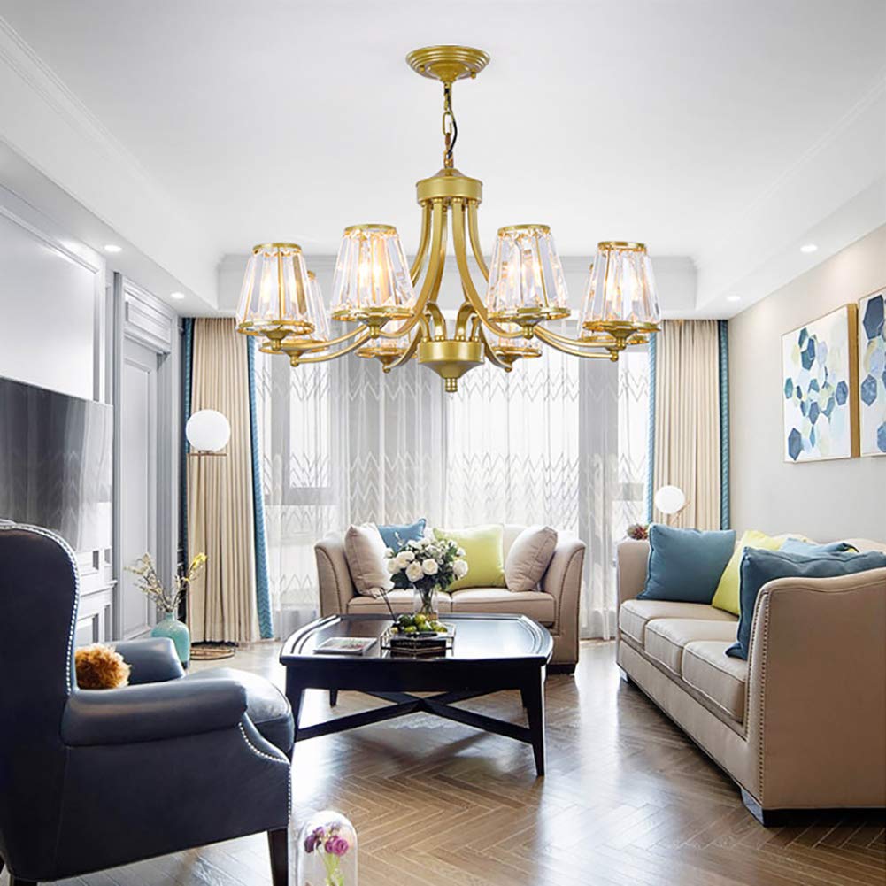 ZXFNVXC Elegant Crystal Chandelier, Luxury Crystal Hanging Lamp