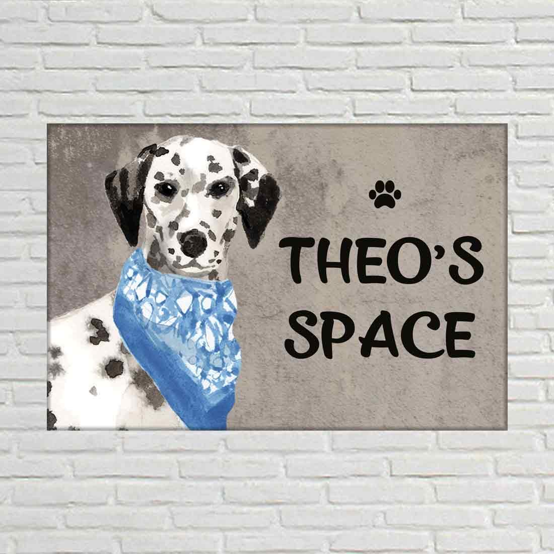 nutcase - personalized beware of dog sign board - customized name plate - doggy love