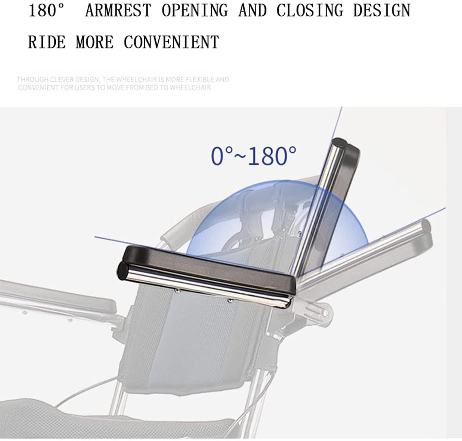 Silla de ruedas de viaje ultraligera, silla de ruedas plegable de aluminio propulsada por asistente con frenos de asistente, silla de viaje de tránsito portátil para personas mayores discapacitadas,