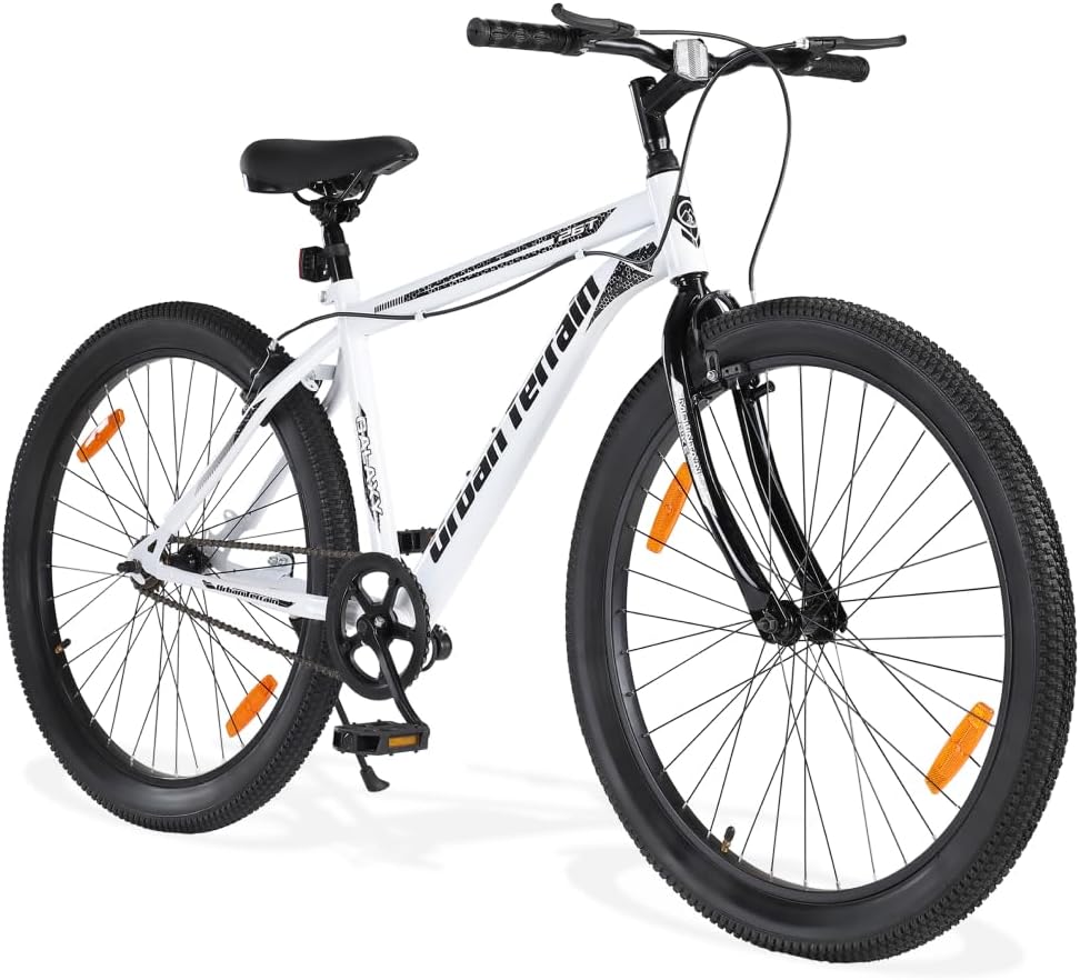 Urban Terrain GALAXY26TWHITE Cycle/Bicycle MTB 26T Single Speed Bike with Rigid Fork & Caliper Brakes Cycle for Men/Boys Mountain Bike,White