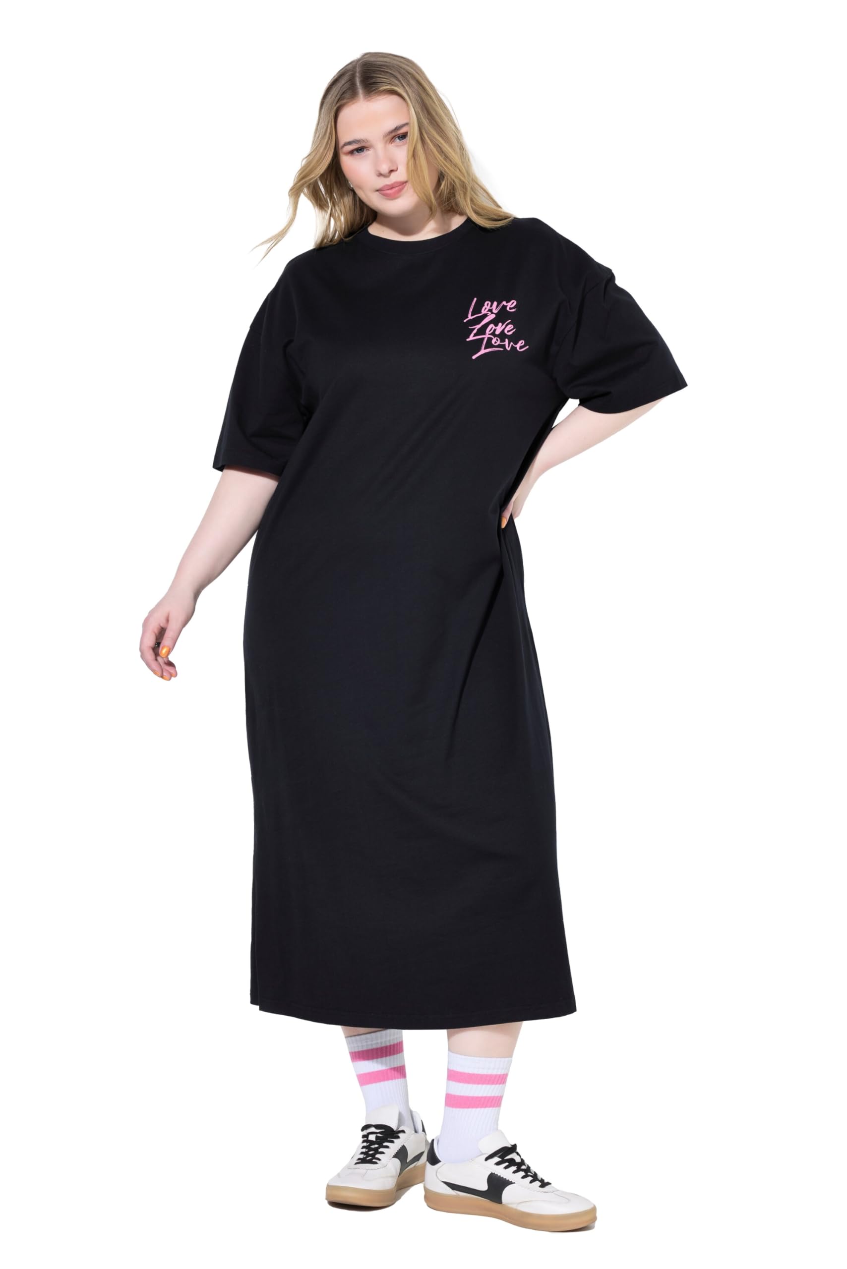 Studio Untold Damen große Größen Übergrößen Plus Size Jerseykleid, Oversized, Bigshirt, Rückenprint 841486