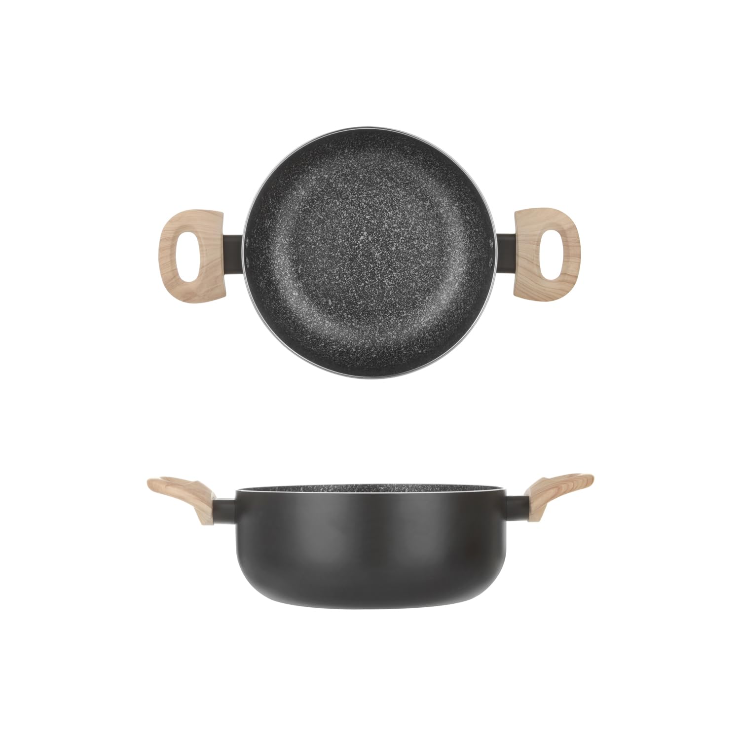 Casseruola in pietra nera Cm22, nero