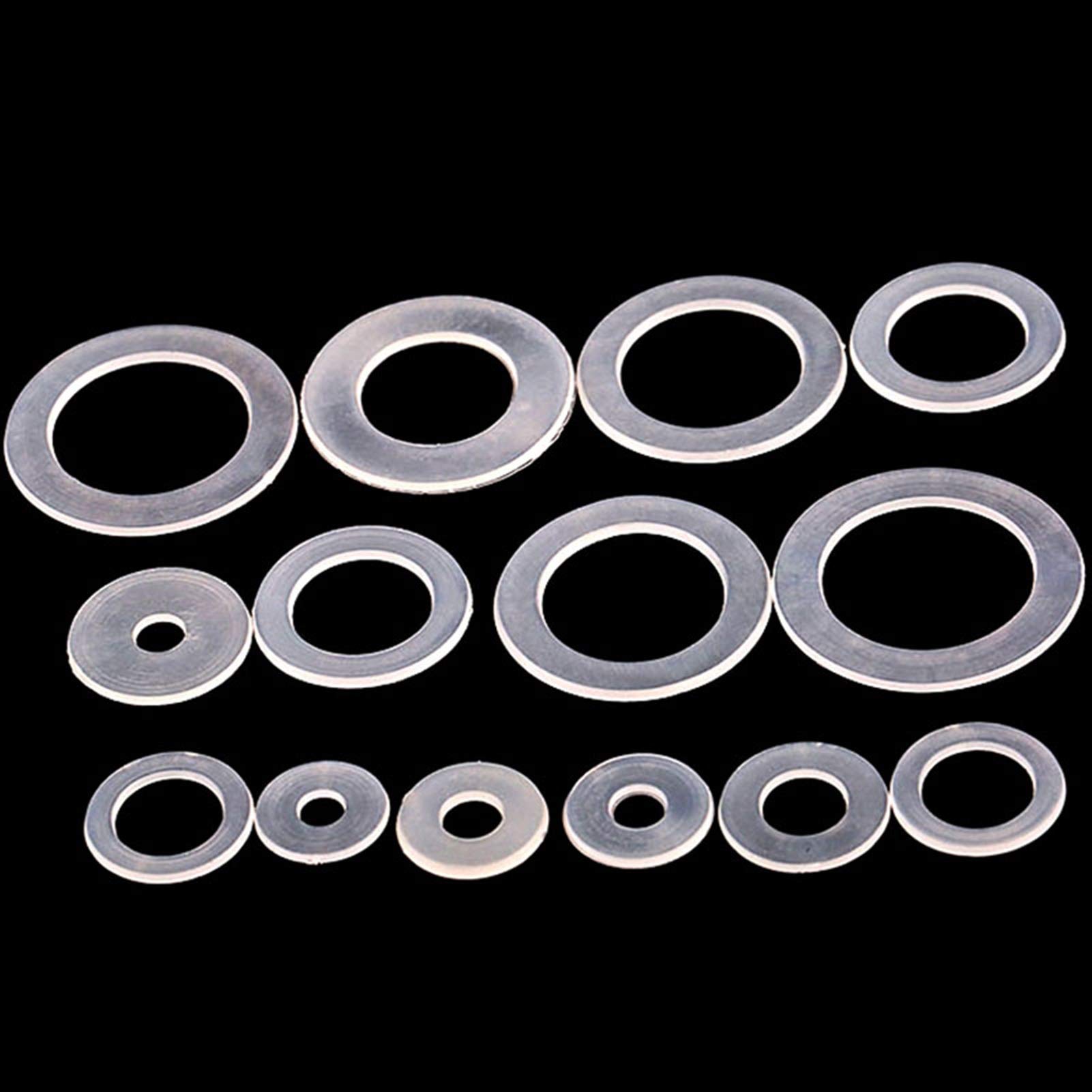 Arandelas planas de PVC Juego de juntas de arandela de plástico M3-M20(M4X17X1.0(100Pcs))
