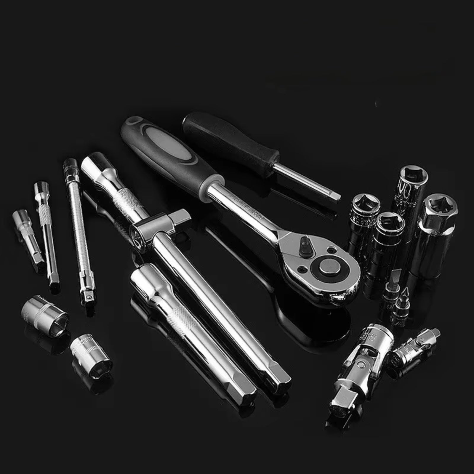 Kit di chiavi a cricchetto Set Da 61 Pezzi Set Strumenti Combinati Cassetta Degli Attrezzi Auto Chiave Combinata Per Manutenzione Cassetta Degli Attrezzi Manuale Per La Casa