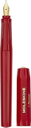 Miniatura 2 de Moleskine x Kaweco, pluma estilográfica, plumín mediano, rojo con tinta azul