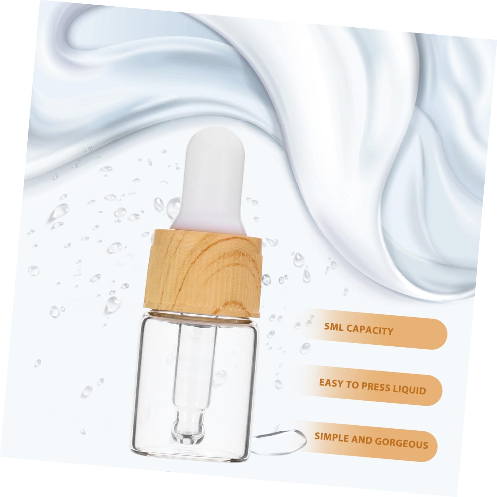Beaupretty 24 Piezas Cuentagotas De Vidrio De Grano De Madera Aceite Esencial Para Aceites Esenciales Frascos Cuentagotas De Vidrio Transparente Vertidor De Medicina Viajar Botella Mini