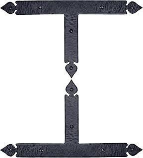 2 Pack 10.75 inch Decorative Corner Brackets Black T Bracket Decorative Corner Brackets Flat Angle Bracket Barn Door Hardware Ornamental Brackets The Jamestown Series by Borderland Rustic Hardware