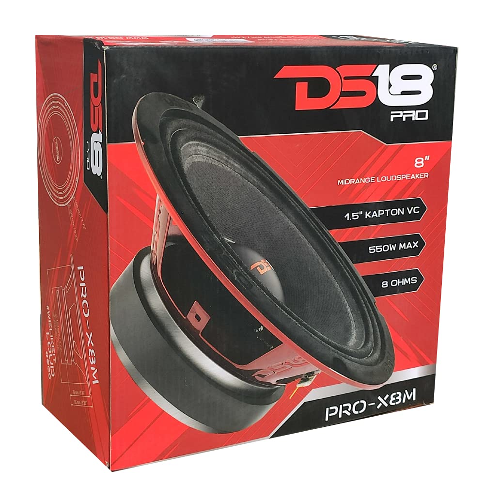 DS18 1 MIDRANGE PRO-X8M altoparlante da 20,00 cm 200 mm 8" di diametro 275 watt rms e 550 watt max 8 ohm sensibilità di 98,2 db casa, 1 pezzo