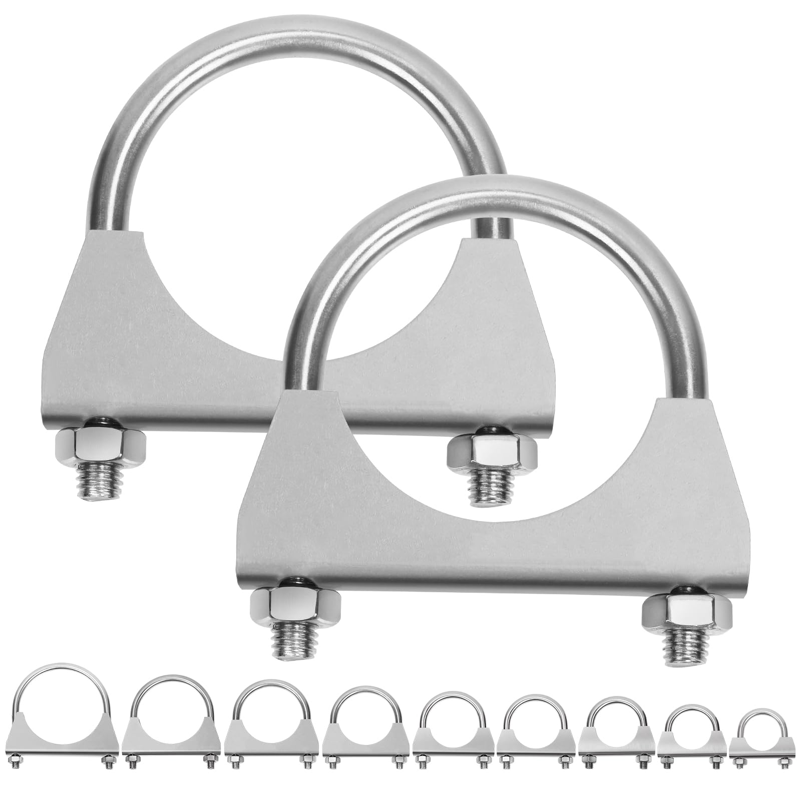 Abrazadera de escape en U de 2.5 pulgadas en acero inoxidable para tubos de silenciador