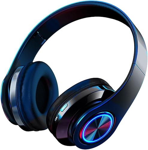 Miniatura 1 de CENGNIAN Today Deals Prime - Auriculares sobre la oreja con micrófono, auriculares con cancelación de ruido, subwoofer, Bluetooth 5.0 con graves