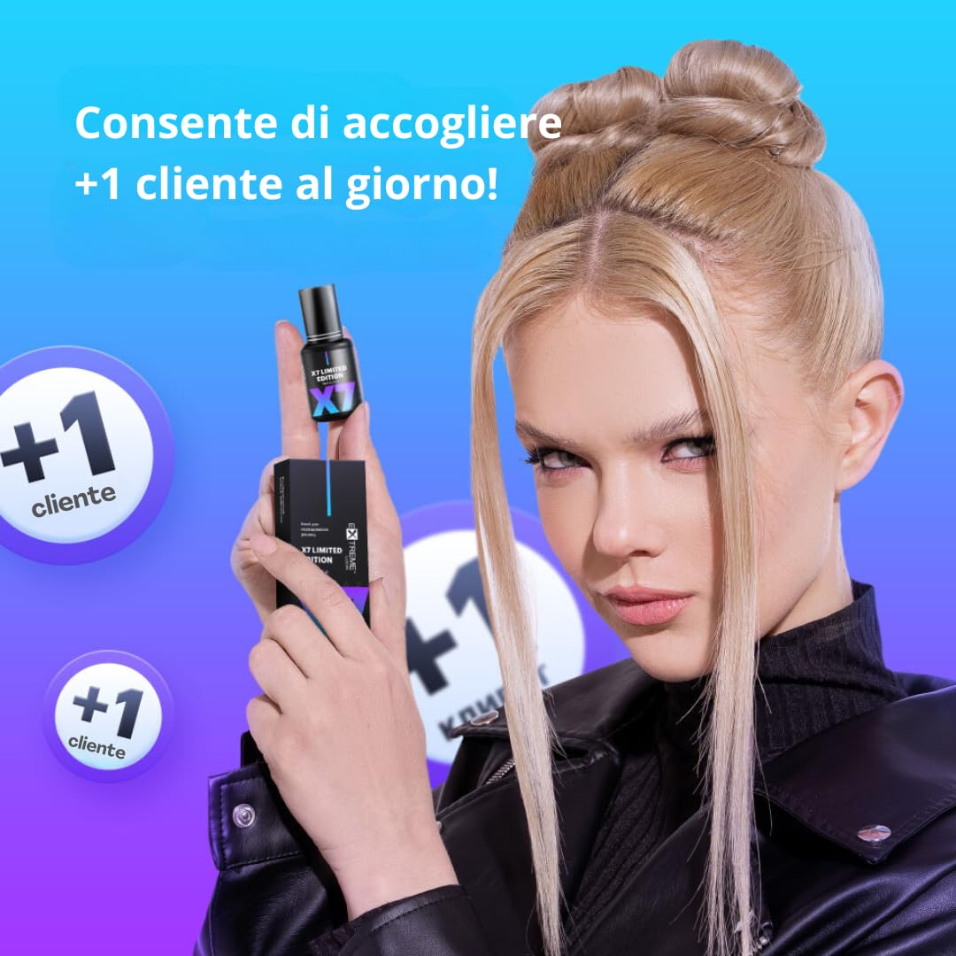 Colla Professionale per Extension Ciglia EXTREME LOOK "X7" 5ml | Adesivo Ciglia Finte Resistente e Veloce | Adesione in 1 sec. | Durata fino a 8 settimane | Universale | per "One to One" e "Volume" |