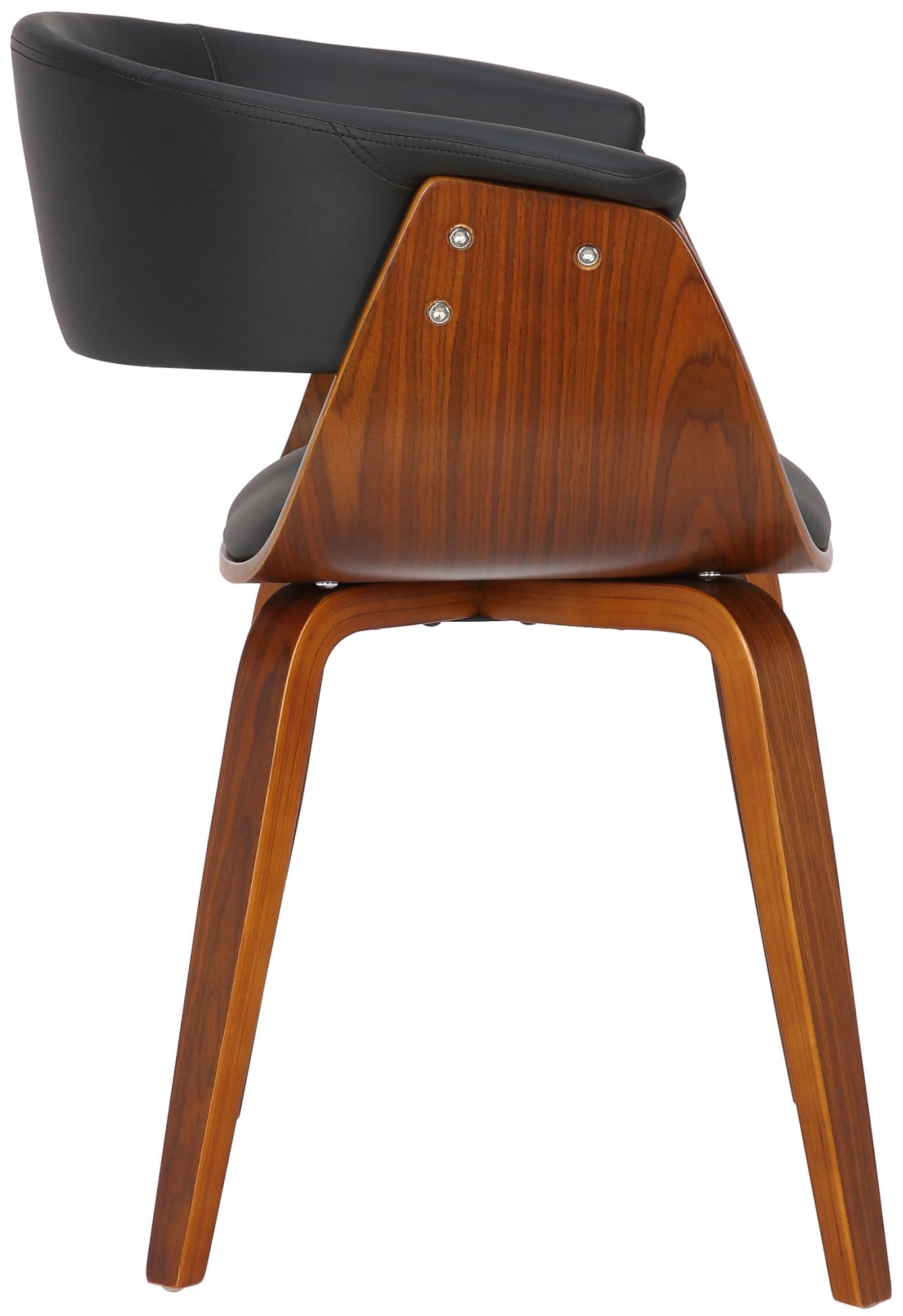 CLP Silla De Comedor Bruce De Madera Acolchada & Tapizada En Polipiel I Butaca De Salón Moderna con Base De 4 Patas Color:Negro