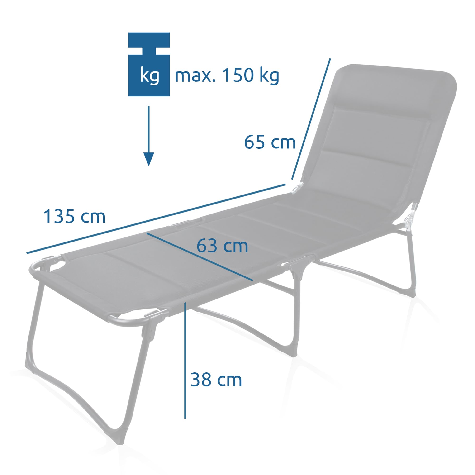 your GEAR Sonnenliege Salina XXL – Wetterfeste Gartenliege klappbar mit 3D Mesh, verstellbare Rückenlehne, Stabiler Aluminiumrahmen, extra breit & komfortabel für Terrasse, Camping & Garten