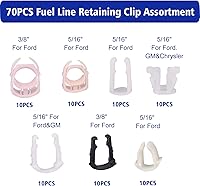 Vista 2 de BUSY-CORNER 70 piezas de clip de retención de línea de combustible, kit surtido de clips de retención de línea de combustible