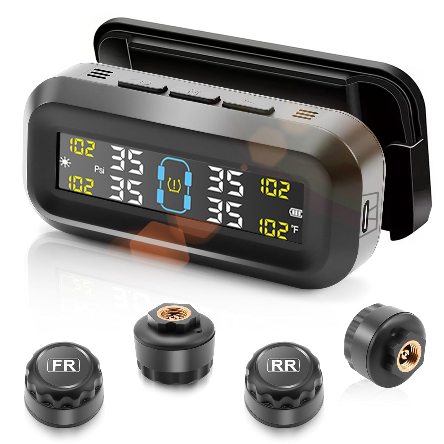RV Tire Pressure Monitoring System,TPMS 4 Tire Pressure Sensors