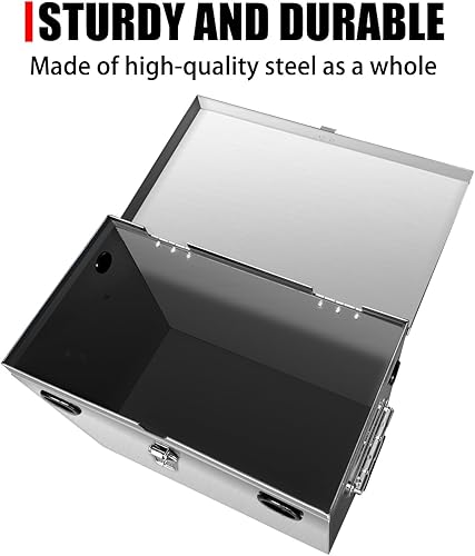 Miniatura 9 de Caja de batería de 12 V para cocheRVmarina, kit de reubicación de batería de acero inoxidable para remolque, barco, motor de arrastre, kayak (caja