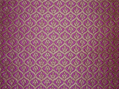 Brocade Fabric Lipstick Pink X Gold Color 48 - Hobbies,Home Decor,Sewing,Fashion,Doll Dress,Furnishing,Interior. by Puresilks