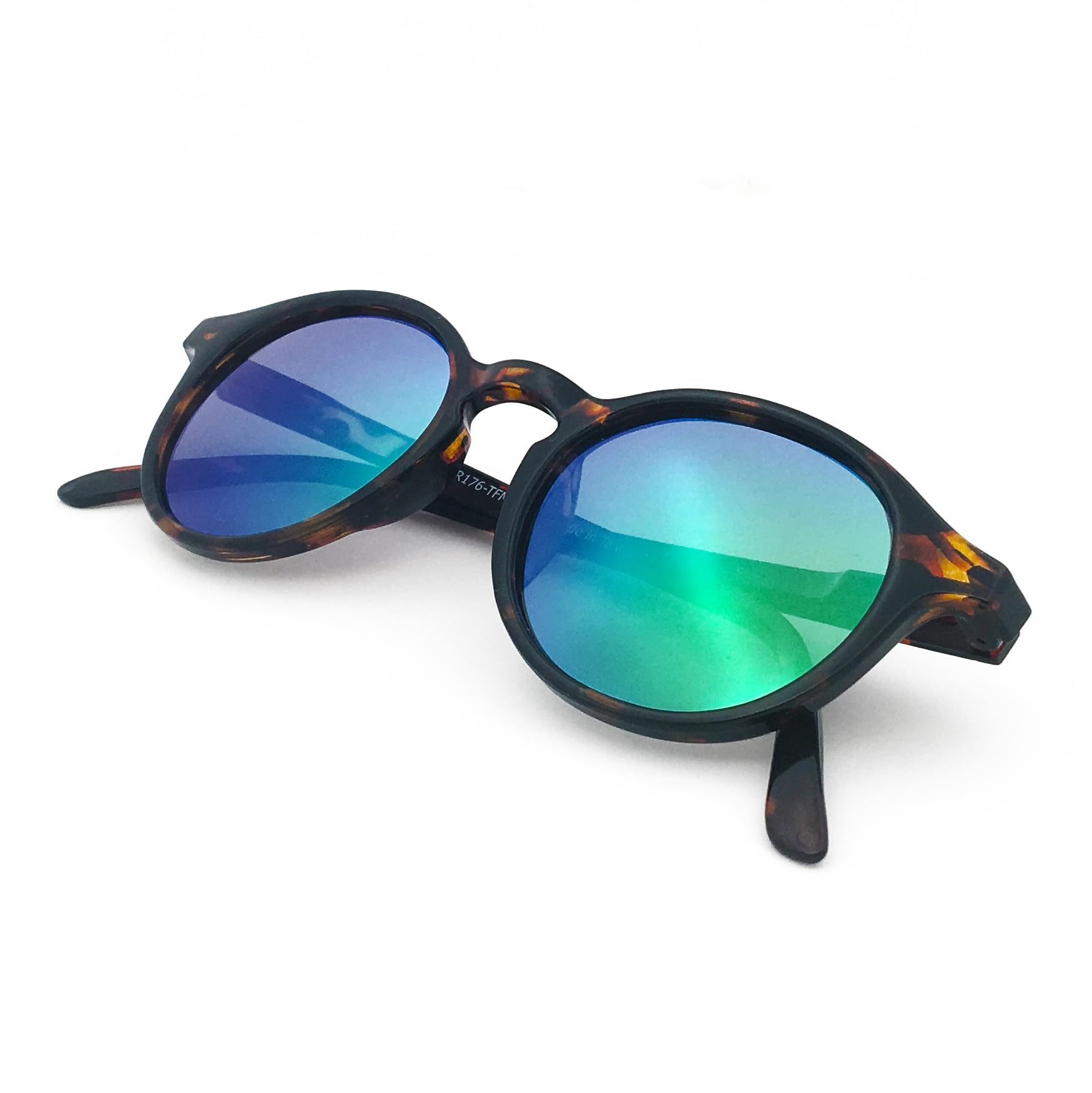 J+S Hali Small Round Polarized Sunglasses for Women Men | Spring Hinge Frame | Polarized 100% UV 400 | Medium-Small Fit