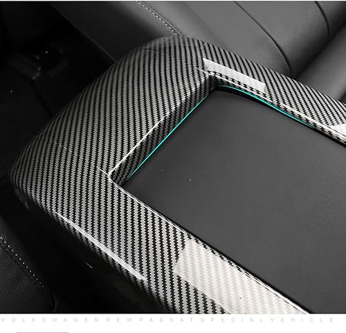 Miniatura 6 de LEXLEY Cubierta de caja de reposabrazos estilo fibra de carbono, protector de tapa de consola central, accesorios interiores, ajuste ABS para Toyota