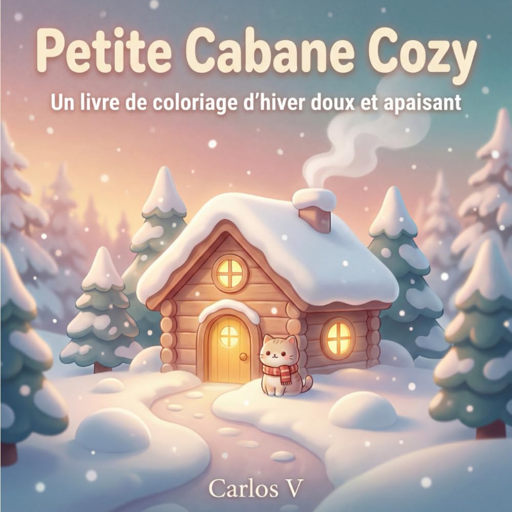 Petite Cabane Cozy – Livre de Coloriage: 50 Scènes Hivernales Adorables et Relaxantes avec des Cabanes Charmantes, des Chats Kawaii & des Instants Enneigés Cosy | Pages Recto-Only pour se Détendre