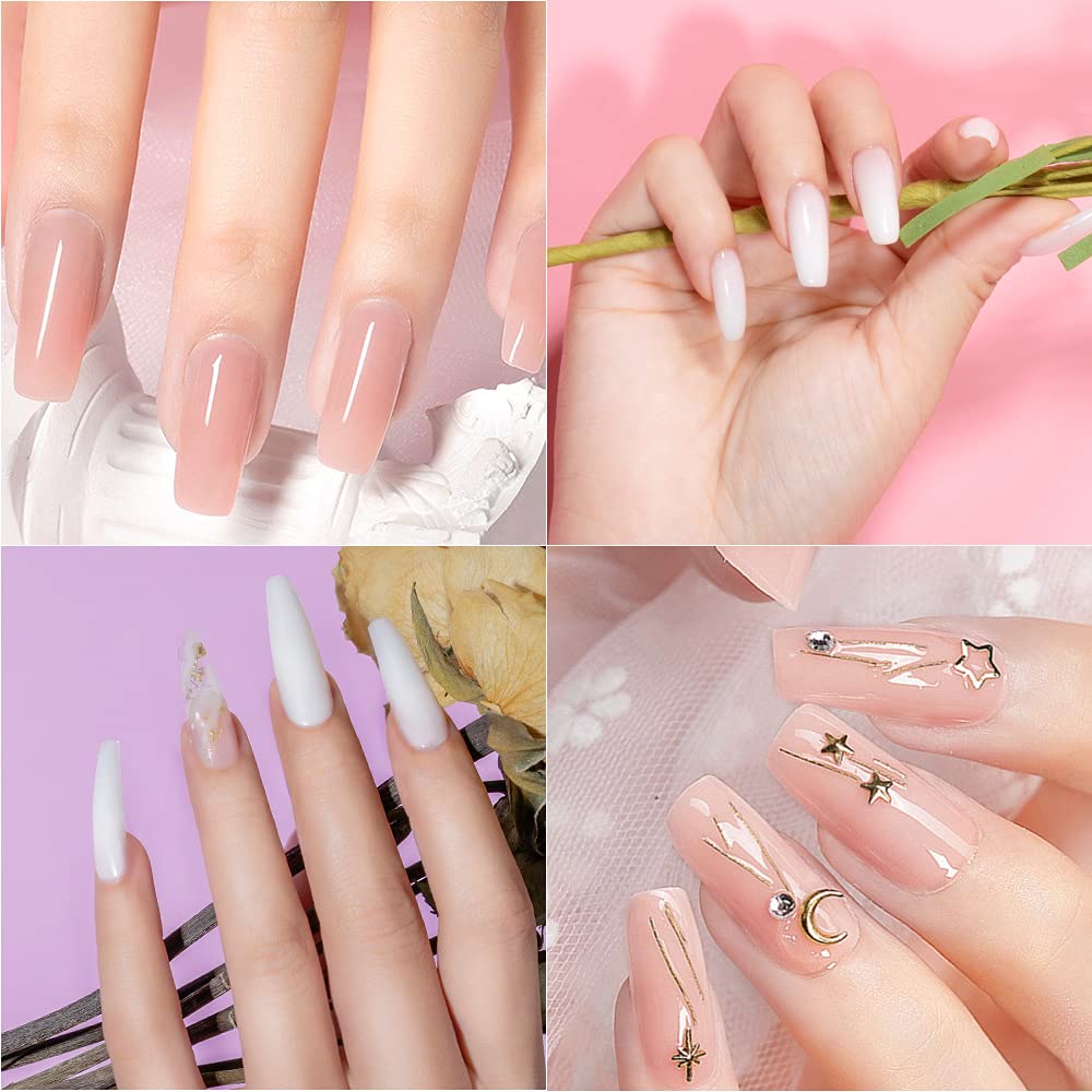 Amazon.com: Soft Pink&White Extension Gel, ROSALIND 2 PCS 30ml White Poly Nail  Gel kit Soft Pink Nail Builder for Nail Art Decoration, Nail Thickening  Poly Nail Gel Tube Easy to DIY Use