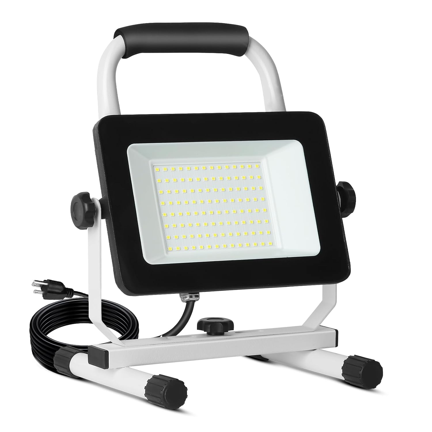 UFOND 6000 Lumen LED Work Light with Stand 60W Waterproof Flood Light Brightness Switch Adjustable Super Bright 10Ft