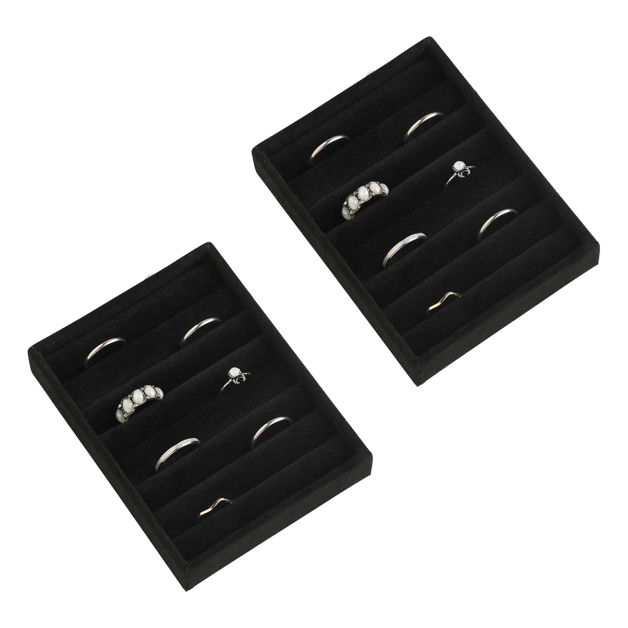 Amazon.com: Frebeauty Small Jewelry Tray Set,Velvet Ring Organizer ...