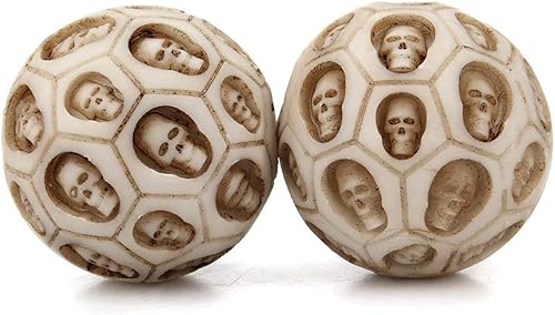 2 unids/set cráneo resina balonmano fitness bola masaje bola resina mano vuelta salud ejercicio alivio estrés bolas baoding