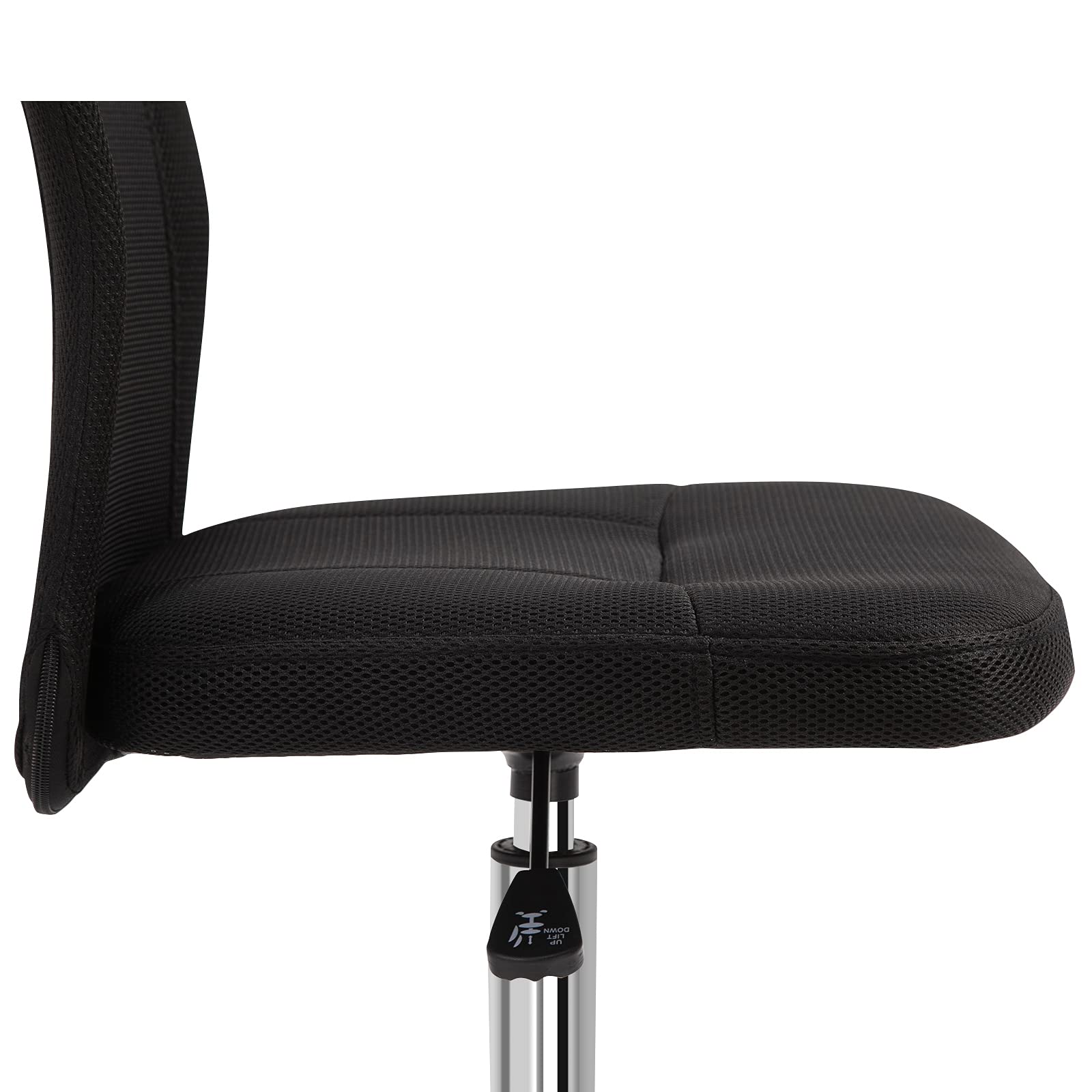 Vinsetto Chaise de Bureau Ergonomique, Fauteuil de Bureau, Hauteur Réglable, Piètement Chromé, Pivotant 360°, Revêtement Maille, Noir