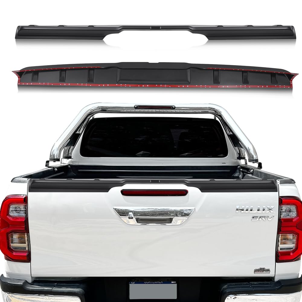 Spoiler Protector de Portón Trasero para Toyota Hilux 2021-2026 (Invincible GR Sport) Cubierta Superior de Caja Alerón Trasero ABS Premium para Pintar - Negro Mate