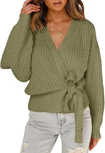 v neck wrap sweater
