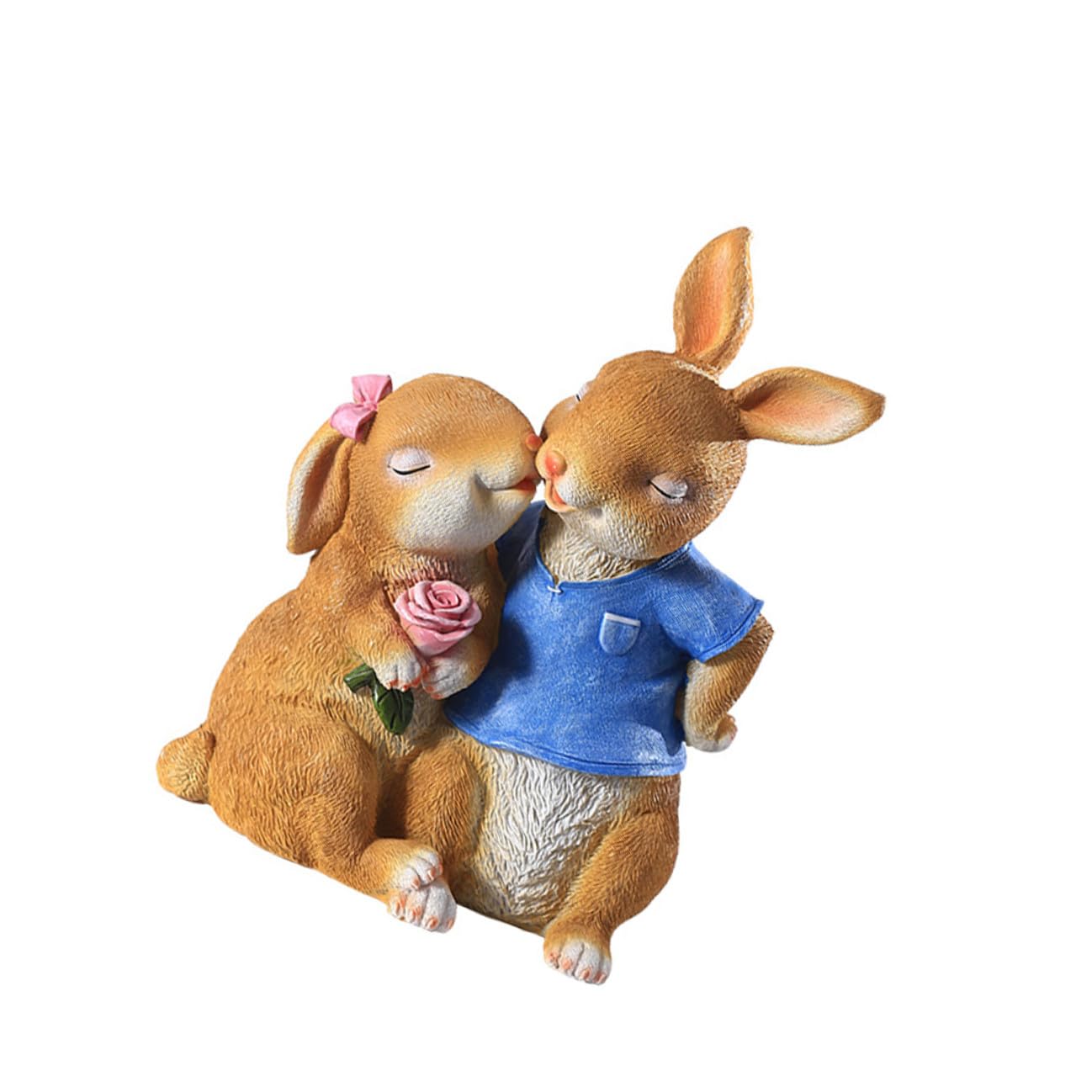 Lapin en résine colorée SHINEOFI, statuette extérieure solide et légère