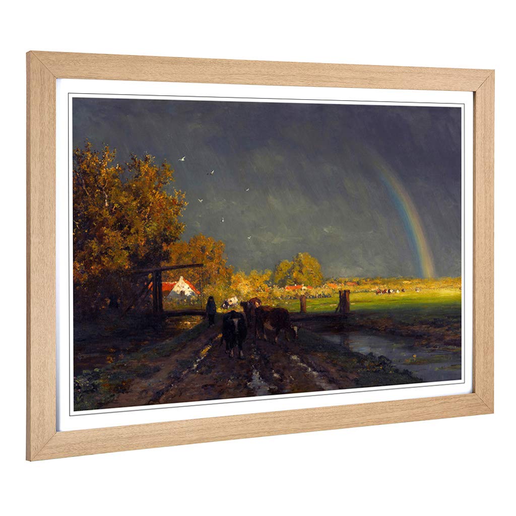 Big Box Art Framed Print of Willem Roelofs The Rainbow Design | Wall Art Picture | Home Decor for Kitchen, Living, Dining Room, Bedroom, Hallway, Office, Oak, A2 / 24.5x18 Inch / 62x45cm