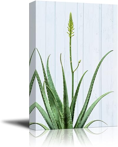 Miniatura 7 de Wall26 - Lienzo decorativo para pared (12.0 x 18.0 in), diseño de cactus sobre fondo azul Obra de arte - 01,Obra de arte - 05,Obra de arte - 15,Obra