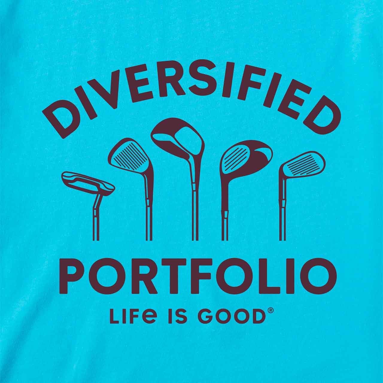 Life is Good. Men's Diversified Portfolio Golf Crusher-Lite Tee, Island Blue