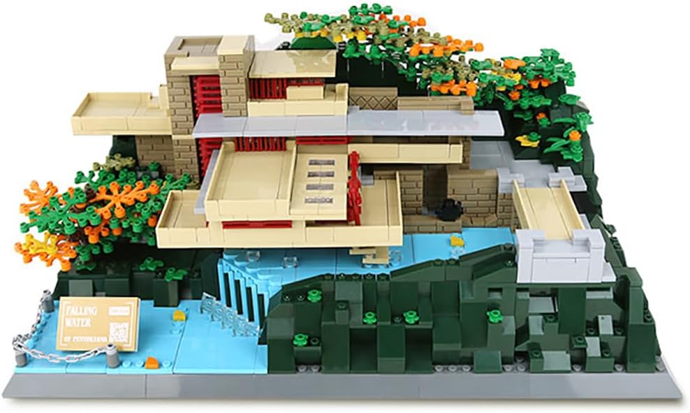1221Pcs Fallingwater Pennsylvania Building Set World Landmark Architecture Model Collectible Toy for Kids and Adults