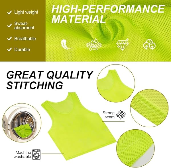 AUYAO Gilet d'entraînement de Football, Chasubles D’Entraînement Sport, Maille Scrimmage Training Training Gilets, Maillots Gilet de Train, Respirant Entrainement Dossard Convient - 4