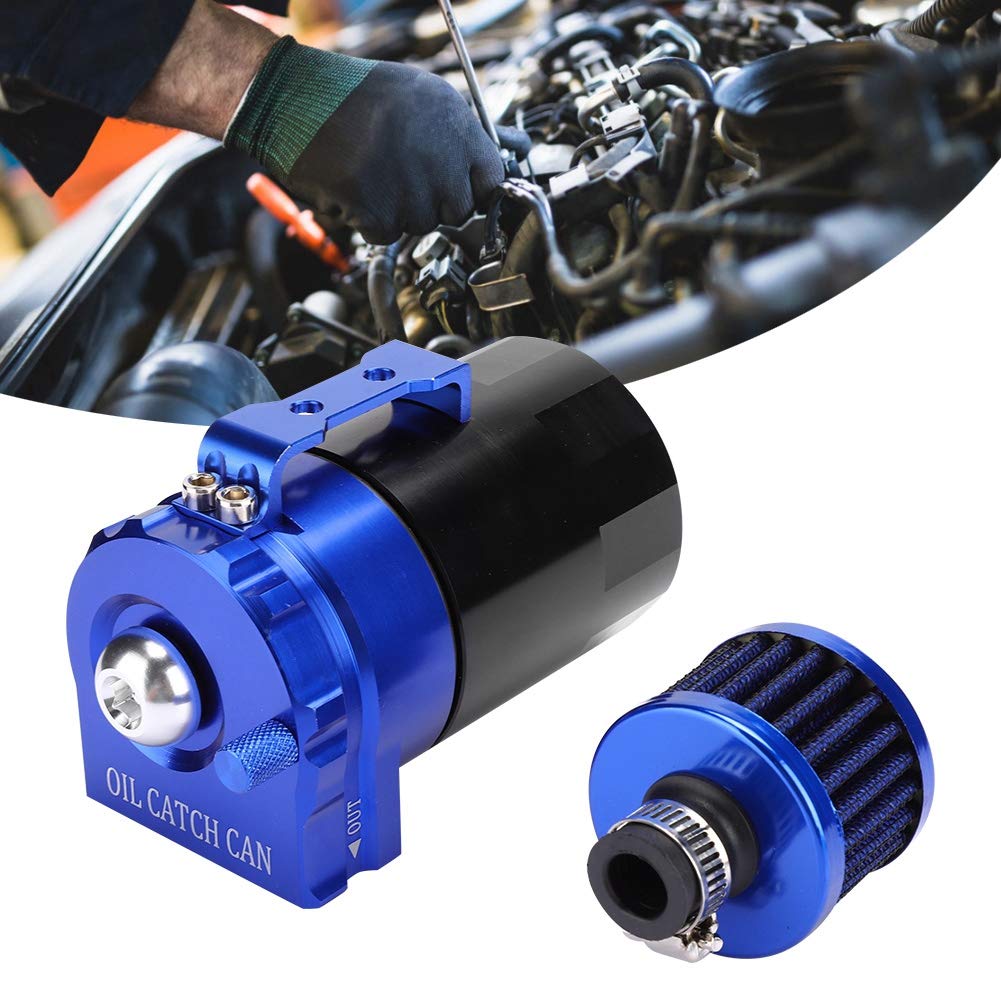 Serbatoio di sadatto per Fiato del serbatoio del serbatoio del motore dell'auto 300 ml Filtro aria-olio Accessorio universale (nero blu) Bidone di raccolta olio Serbatoio di raccolta olio Sada T9e1