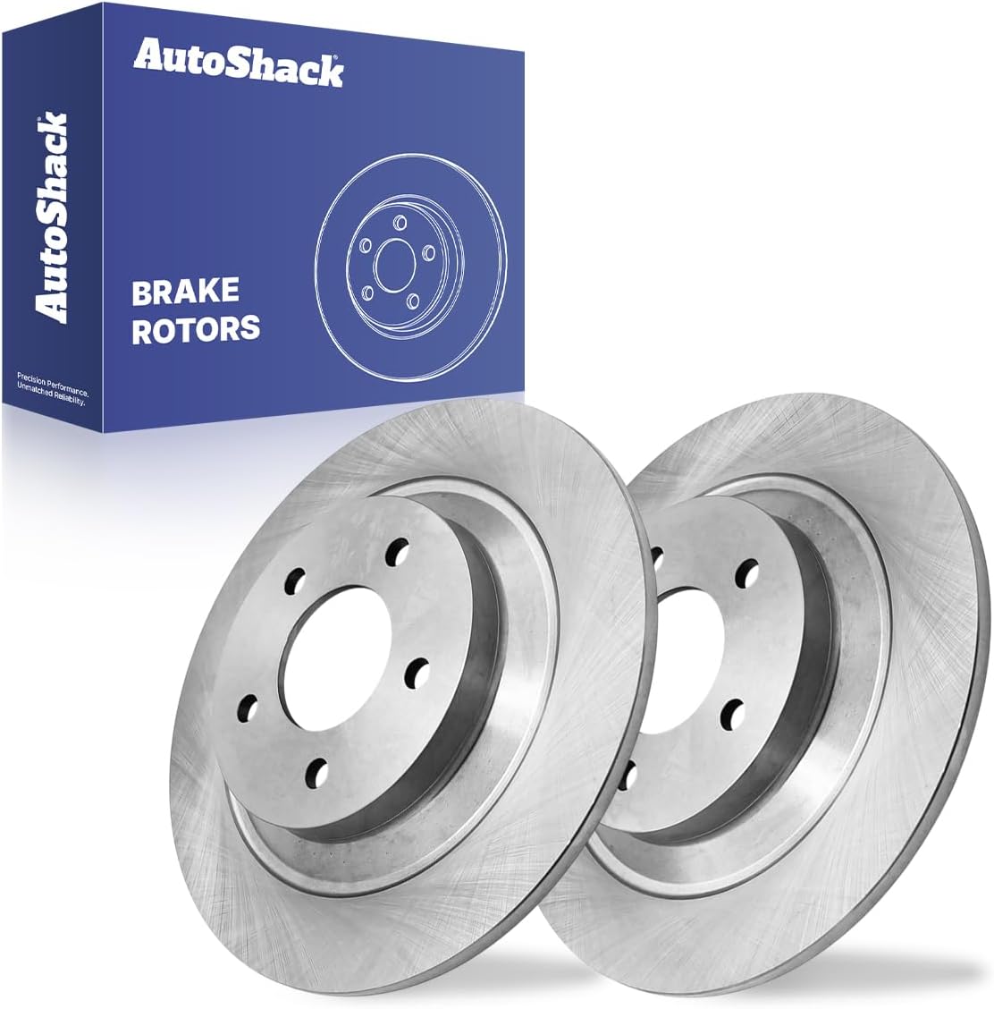 AutoShack Rear Solid Brake Rotors 2-PC Set Replacement for 2012-2017 Mazda 5 2006-2010 Mazda 5 11.88" (301.8 mm)