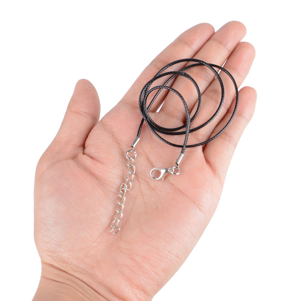100 pz Cordoncino Cordino Laccio Catena Corda Laccetti per Gioielli Fai da Te Bracciale Collane (100 Nero)