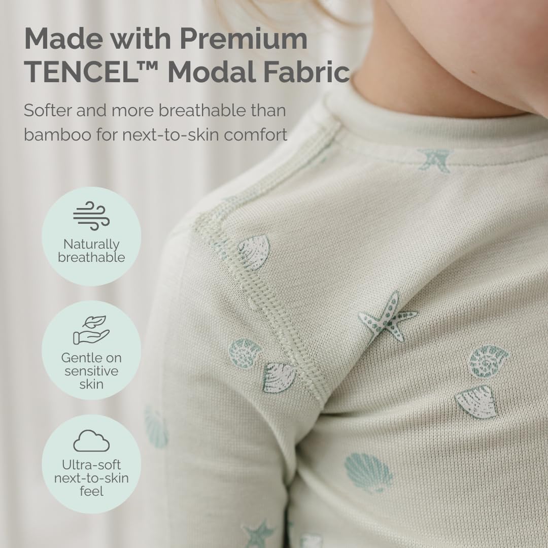 Tealbee Toddler Pajamas - 2 Piece Set (12M-4T) Ultra-Soft Modal for Boys and Girls