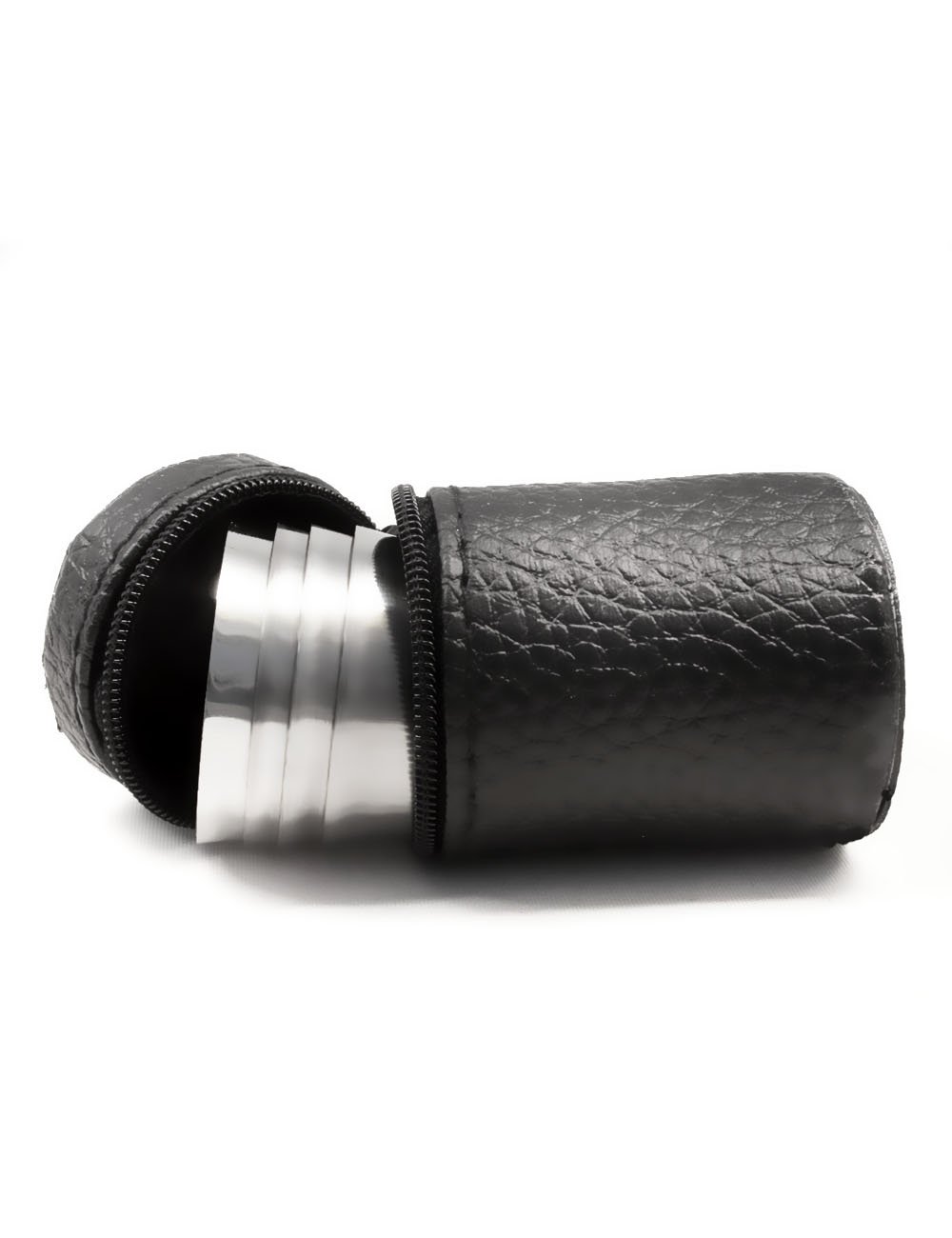 OUTDOOR SAXX Set 4 Bicchierini In Acciaio Inox Da 2cl Con Custodia In Pelle E Imbuto, Rosa