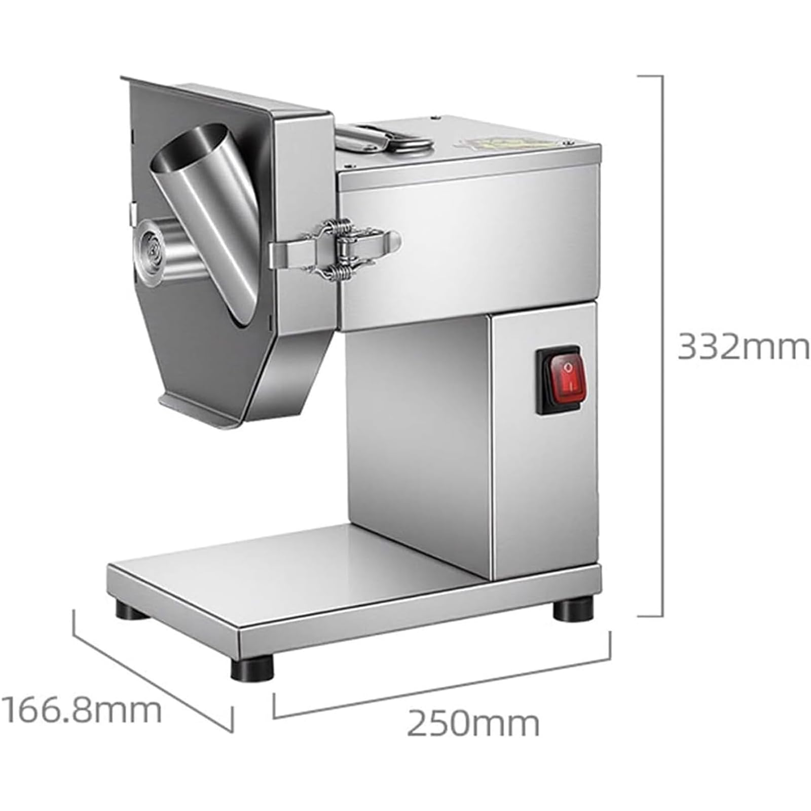 Affettatrice elettrica per salsicce in acciaio inossidabile, taglierina commerciale per cetrioli con lama da 3 mm, velocità 200 giri/min, diametro ingresso 48 mm, ideale per prosciutto e verdure