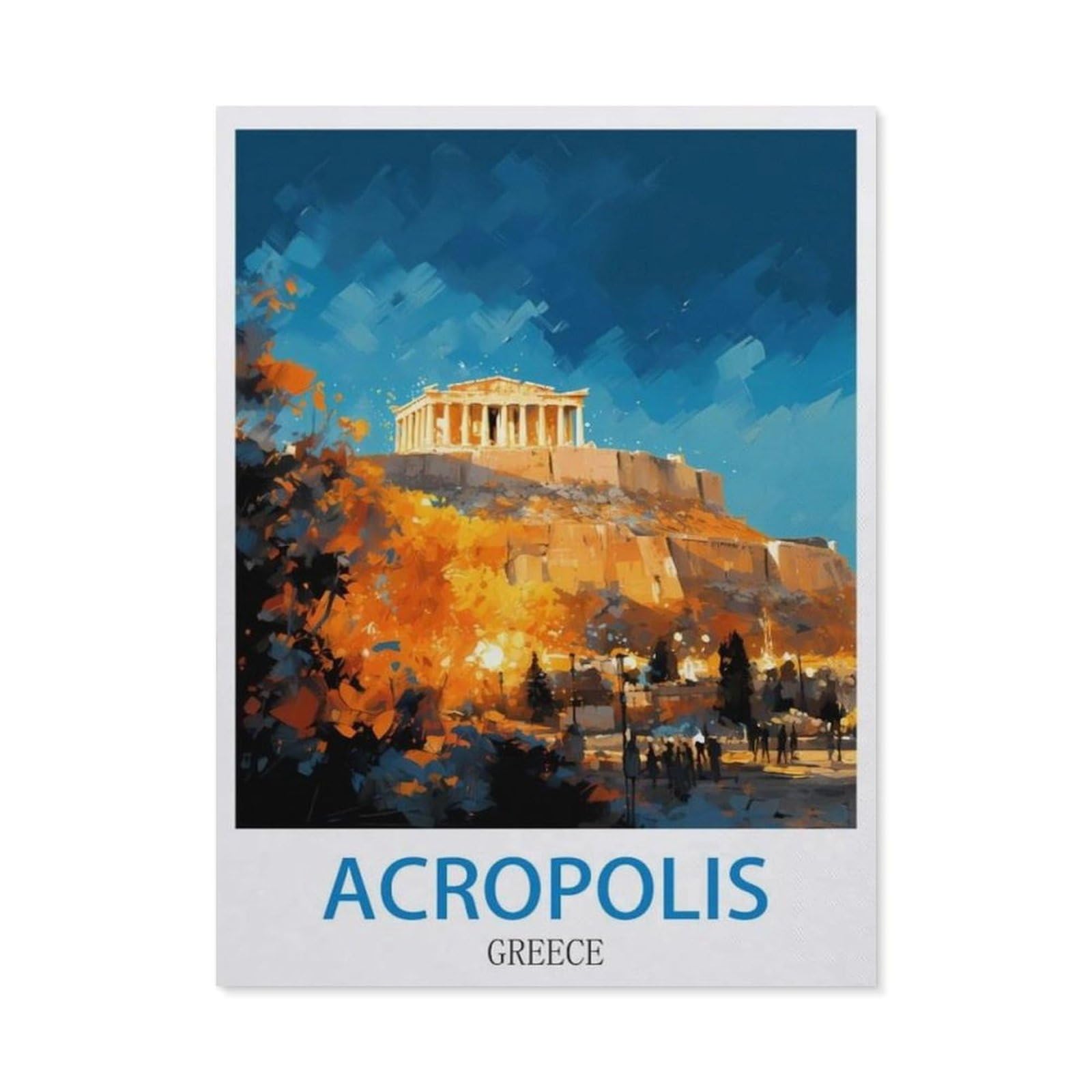 BEAYODKP 5D DIY Diamond Painting kit，Acropolis Greece，Round Resin Diamond Cross Stitch, Home Decoration Gift（50 x 60 cm/19.68 x 23.62 inches）-CO79