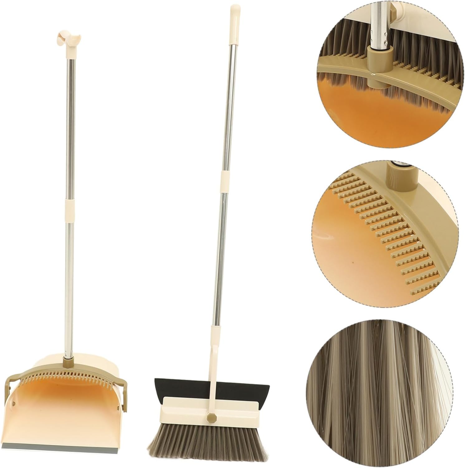 NOLITOY Broom Dustpan Kit Broom Easy Hair Removal Home Cleaning Supplies Standing Dustpan