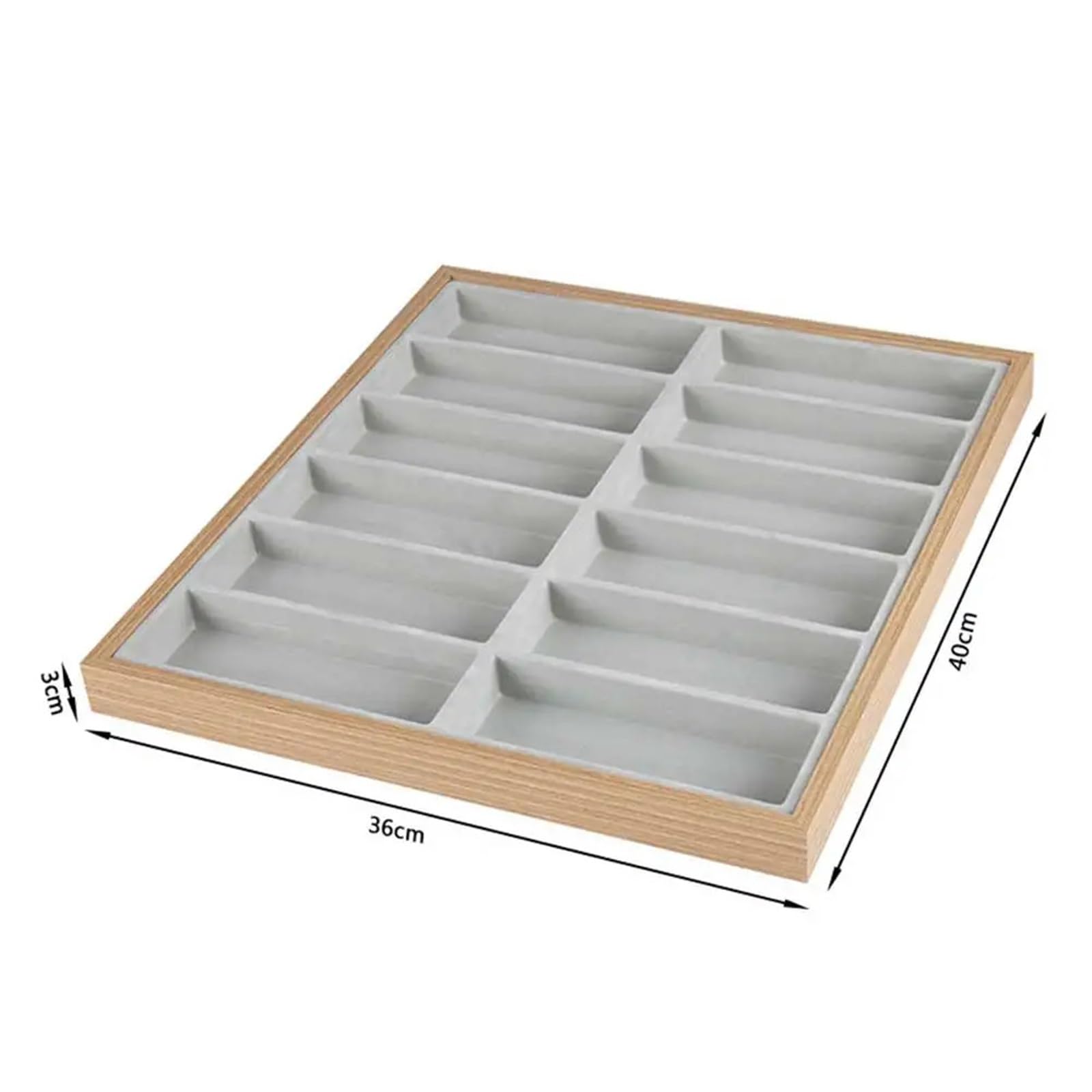 Organizador para Gafas De Sol Estante de Almacenamiento de Madera for Gafas, Bandeja de exhibición for Gafas de Sol, Caja organizadora for Almacenamiento, 12 Rejillas(Grey Inner)
