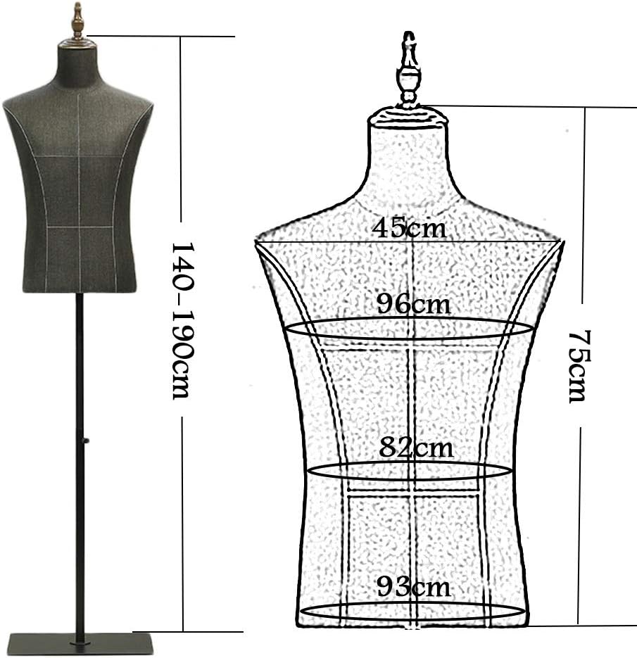 Male Mannequin Torso Body Busts with Metal Wire Head Manikin Dress Form for Clothing Display Adjust Model Dummy image 5