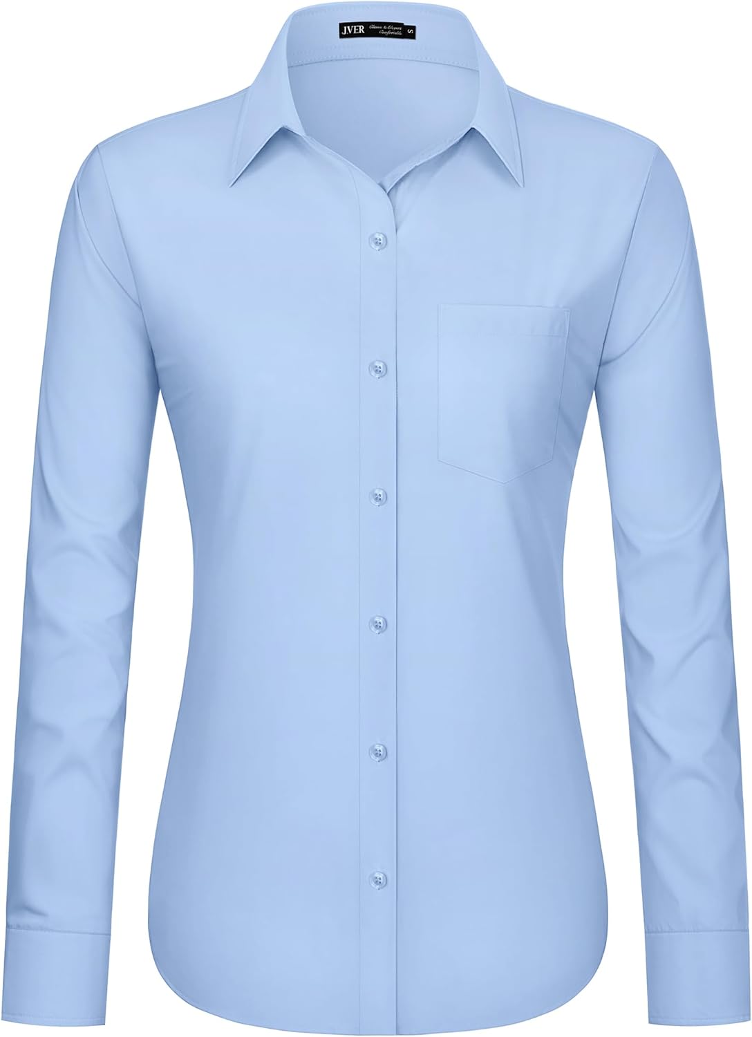 J.VER Dress Shirts for Women Button Down Wrinkle Free Shirt Business Casual Long Sleeve Work Blouse with Pocket - Image 2