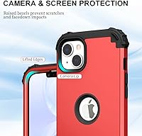 Vista 4 de Ankoe Funda para iPhone 14 Plus, resistente, protección contra caídas, policarbonato duro, silicona suave, combo híbrido de protección contra